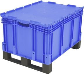 Bito Eurostapelbehälter XL mit Doppelboden und Deckel, Blau, B/T/H: 80 x 60 x 53,8 cm - Bild 1