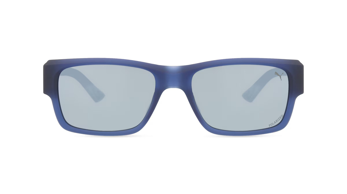 Puma PU0438S Sonnenbrille, Vollrand, Eckig, Kunststoff, Unisex, blau - Bild 1
