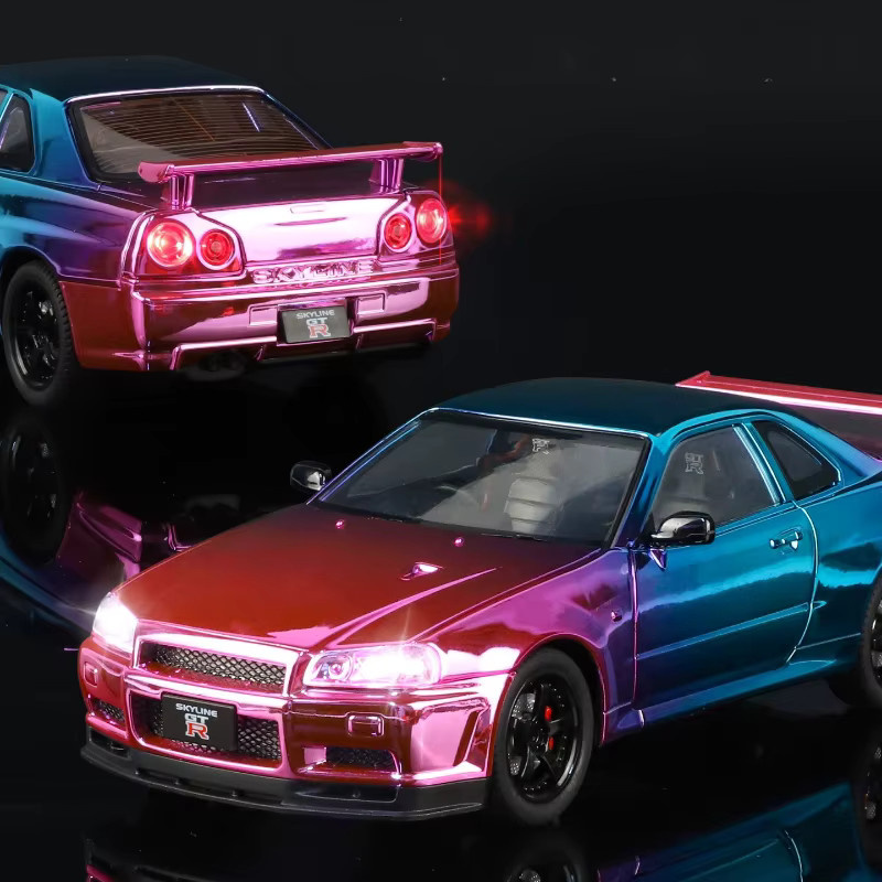 MINI AUTO GTR R34 Modellauto, 1:24, Metall, mit Licht und Sound - Bild 3