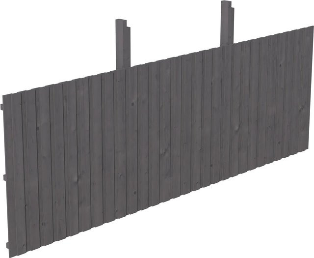 Skan Holz Carport Rückwand Deckelschalung aus Fichte in Schiefergrau, Breite: 550 cm, Höhe: 180 cm - Bild 1