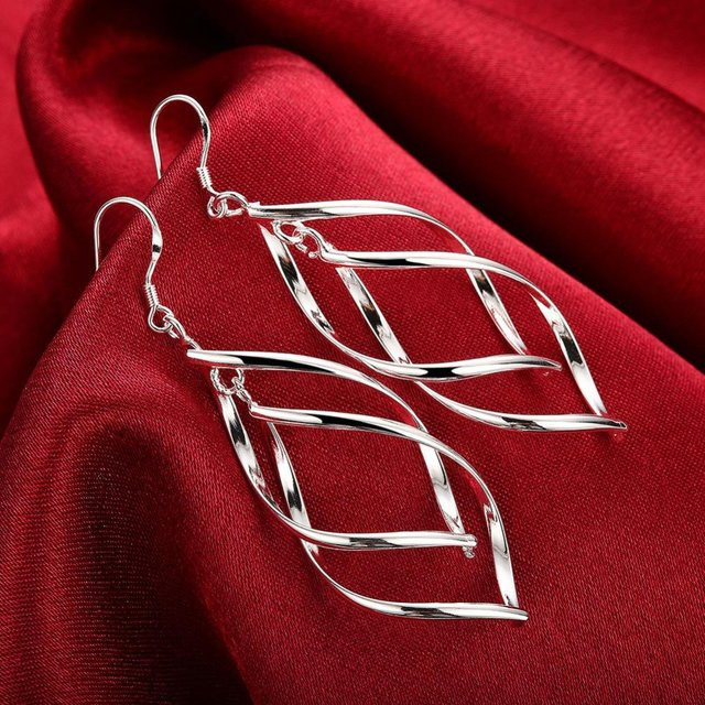 Wucifang Jewelry Ohrringe, 925 Silber, Tropfen, Damen, rot - Bild 1