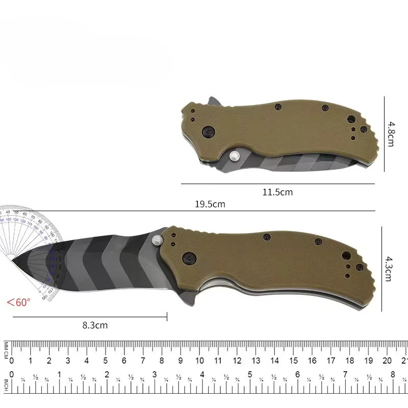 JIBENREN Z0350-EDC Mini-Klappmesser aus S30V-Stahl mit G10-Griff in Dunkelkhaki - Bild 4
