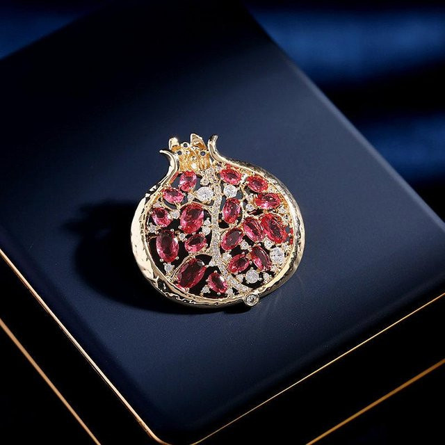 Lucky Star Jewelry Brosche, Kupfer, Zirkonia, Granat, Damen - Bild 1