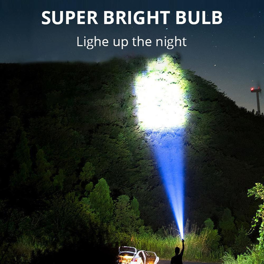 TOMTOP JMS LED-Taschenlampe mit USB-Ladefunktion und Seitenlicht, Silber - Bild 5