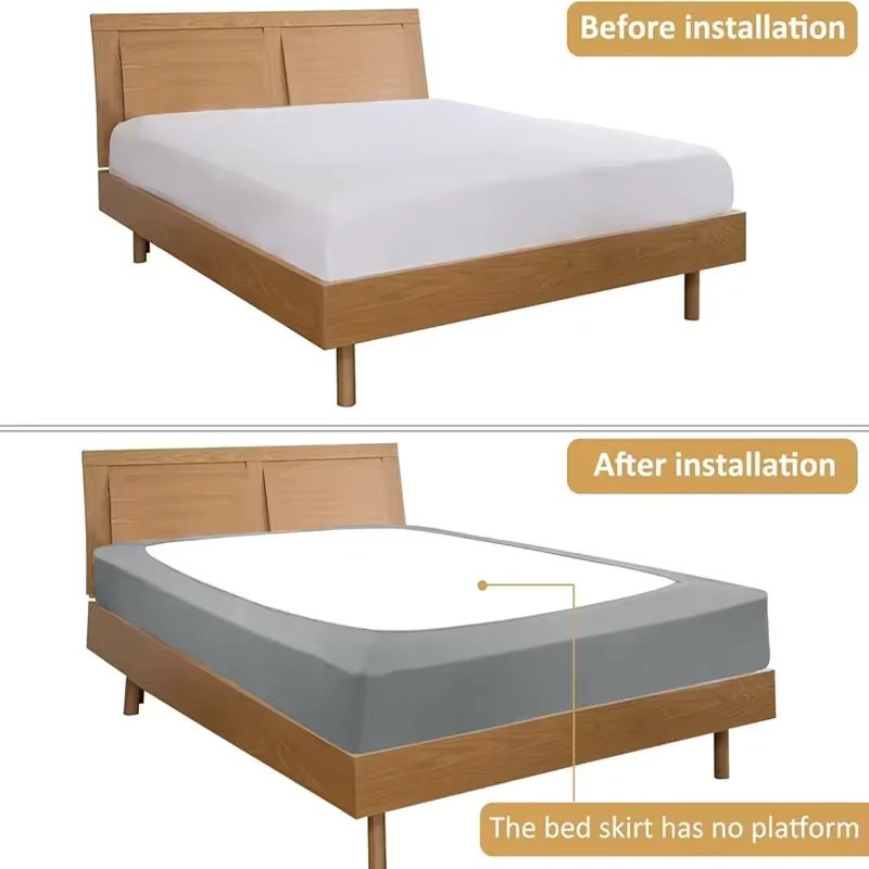 Boxspringbezug aus dehnbarem Jersey-Strick von soi Sehend in Schwarz, B/H: 150 x 200 cm - Bild 4