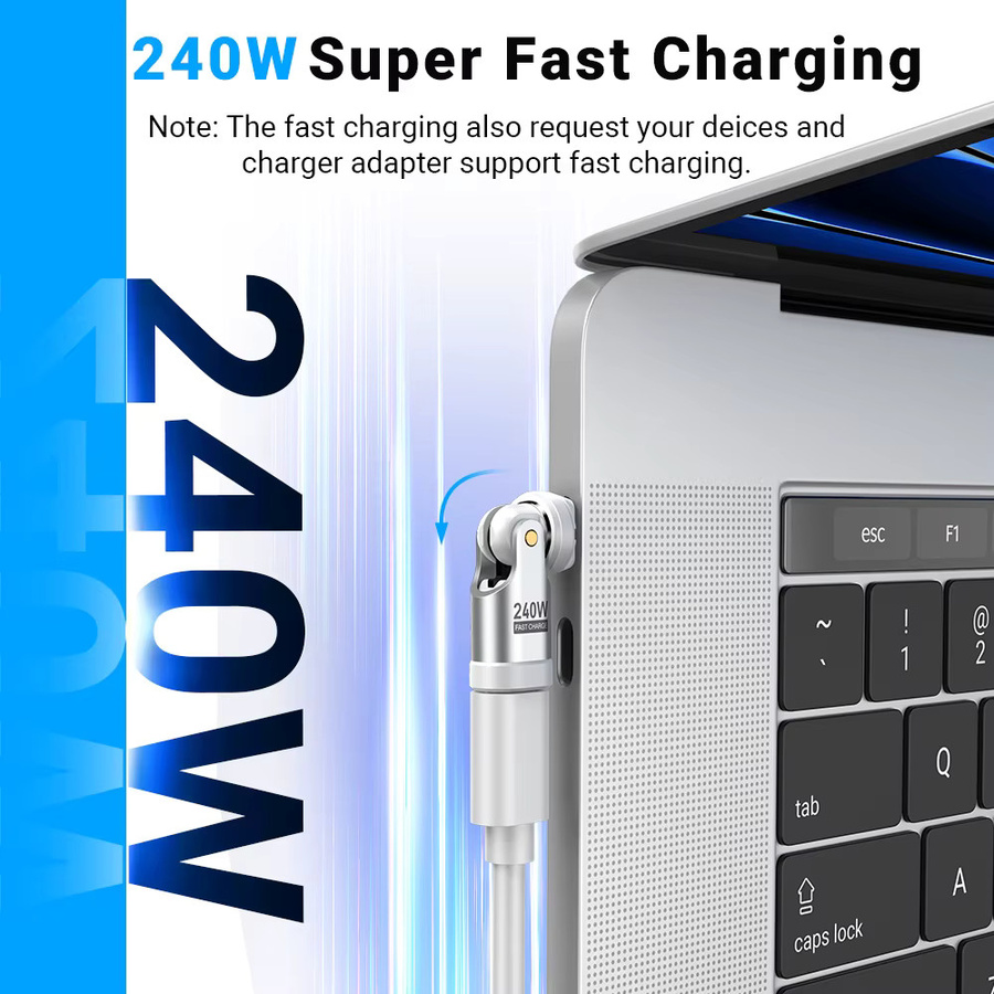 AUFU USB-C auf USB-C OTG-Adapter mit 240 W Schnellladefunktion und USB 3.1 Konverter für iPhone 16, MacBook, Samsung und Xiaomi - Bild 2