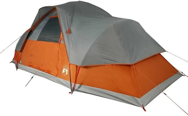 vidaXL Kuppel-Familienzelt für 9 Personen in Orange, wasserdicht aus Polyester - Bild 1