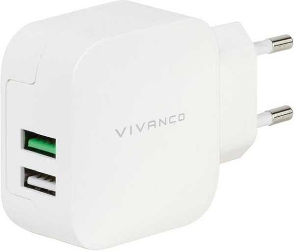 Vivanco USB Dual Charger 2.4A mit Smart IC, weiß - Bild 1