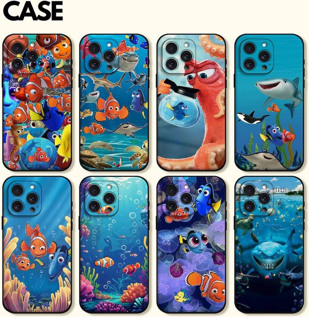 Mesuca Anime Film F-Finding N-Nemo Handyhülle für iPhone 17 16 15 14 13 12 11 Pro Max Plus Mini aus weichem TPU in Multicolour - Bild 1