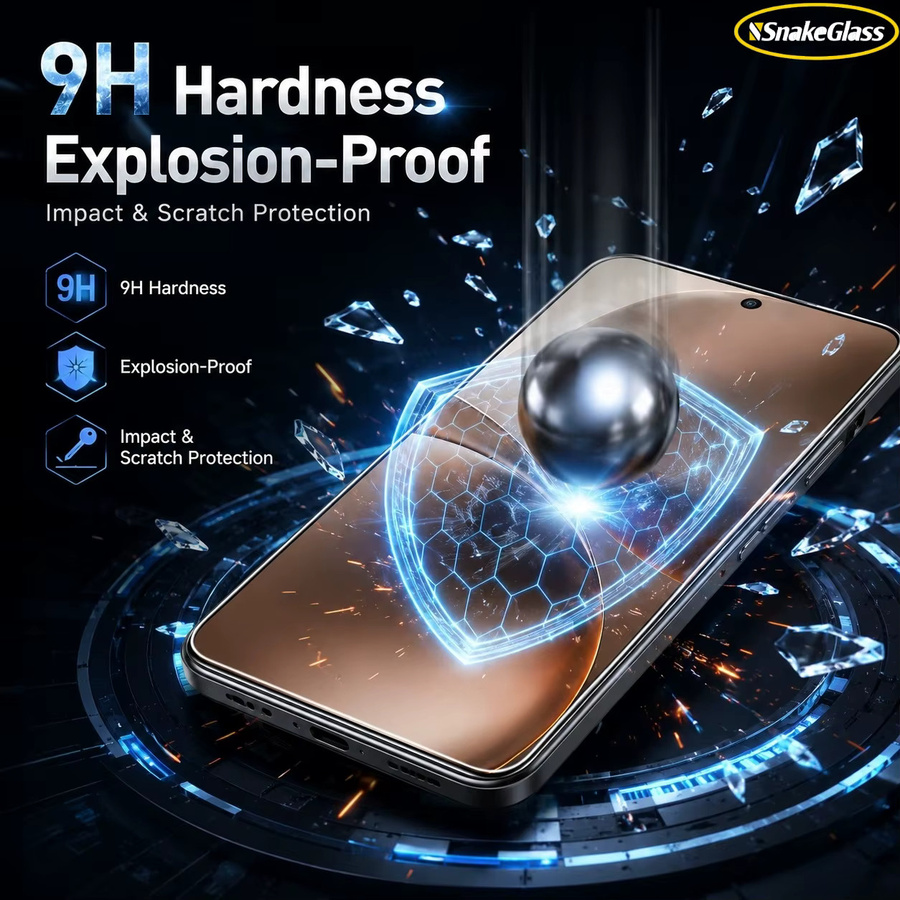SnakeGlass HD-Hartglas Schutzfolie für OPPO Find X9Ultra X9s Pro X8Ultra X8s X5Lite X3Lite X2 Neo, transparent, kratzfest und anti-fingerabdruck - Bild 2