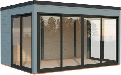 Palmako Holz-Gartenhaus Serena Slide Plus mit Pultdach in Grau, B x T: 420 x 320 cm - Bild 3