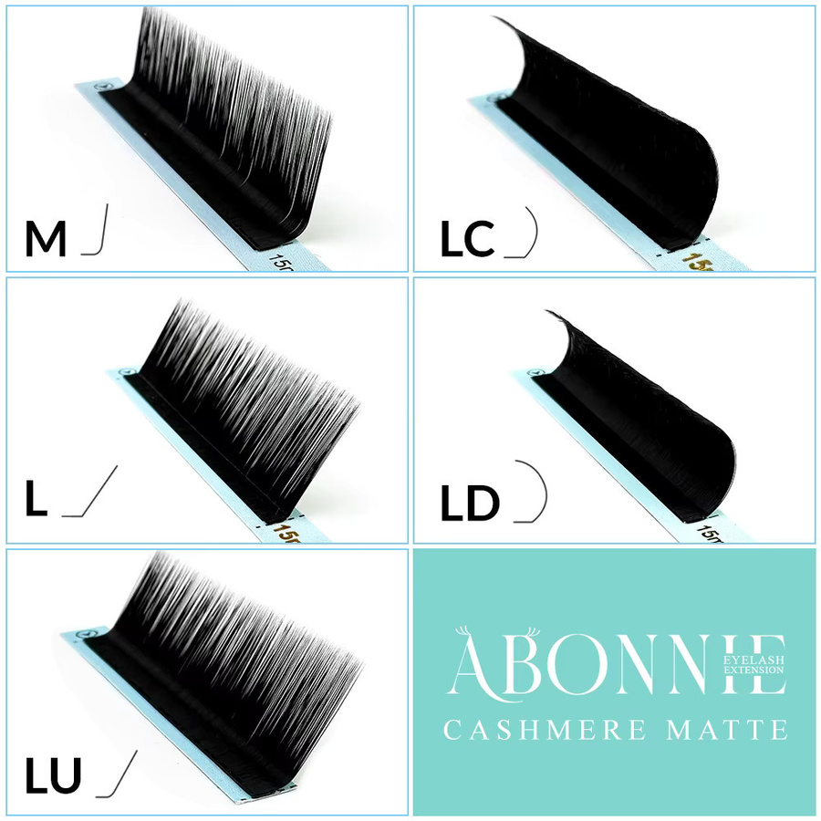 Abonnie Curl Lash Extension Wimpernverlängerung, Mattschwarz, 8–15 mm - Bild 5