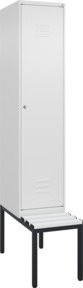 C+P Spind Classic PLUS Garderobenschrank mit Sitzbank, 1 Abteil, Reinweiß, B/T/H: 212,0 x 40,0 x 81,5 cm - Bild 1