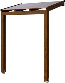 Skan Holz Vordach Prerow Pultdach aus Fichtenleimholz in Nussbaum Braun B: 220 cm, T: 128 cm - Bild 1