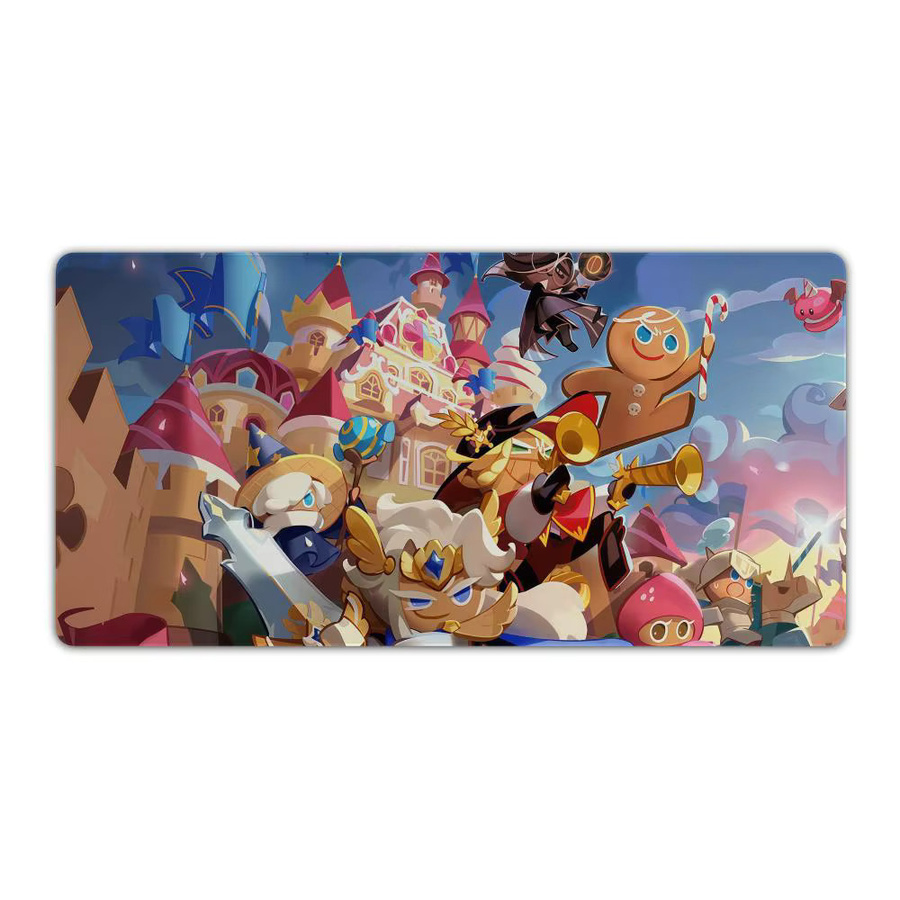 C-Cookie Run Kingdom Mauspad XXL rutschfeste Gamer-Tastaturunterlage mit HD-Art Design in Schwarz und Multicolour, B/T: 90 x 40 cm - Bild 5