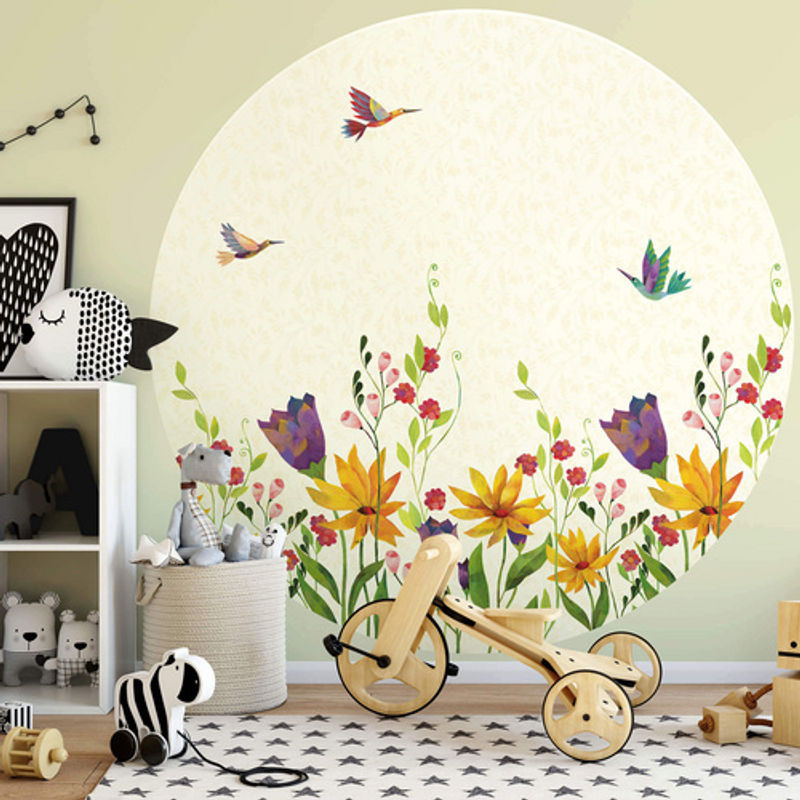 K&L Wall Art Vliestapete Blanz Märchen kleine Kinder, Rundes Wandbild, mehrfarbig, matt, B/H: 284 x 284 cm - Bild 2