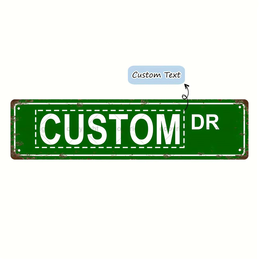 Personalisiertes Vintage-Straßenschild Hello Young aus Metall in Schwarz, rechteckiges Metalldekor mit Typografie - Bild 2