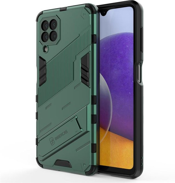Stoßfeste Handyhülle mit magnetischem Ständer für Samsung Galaxy A22 5G in Grün - Bild 1