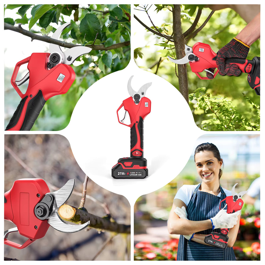 Akku-Astschere mit 50mm Schneidkapazität von Makita für Obst, Bäume und Bonsai, Schwarz-Rot, kompatibel mit Makita LXT Akkus - Bild 3