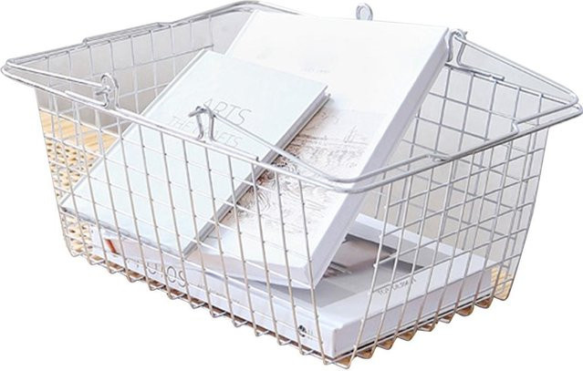 Aufbewahrungskorb von OutsideWorld aus Metall mit Rollen und Mesh-Design in Weiß - Bild 1