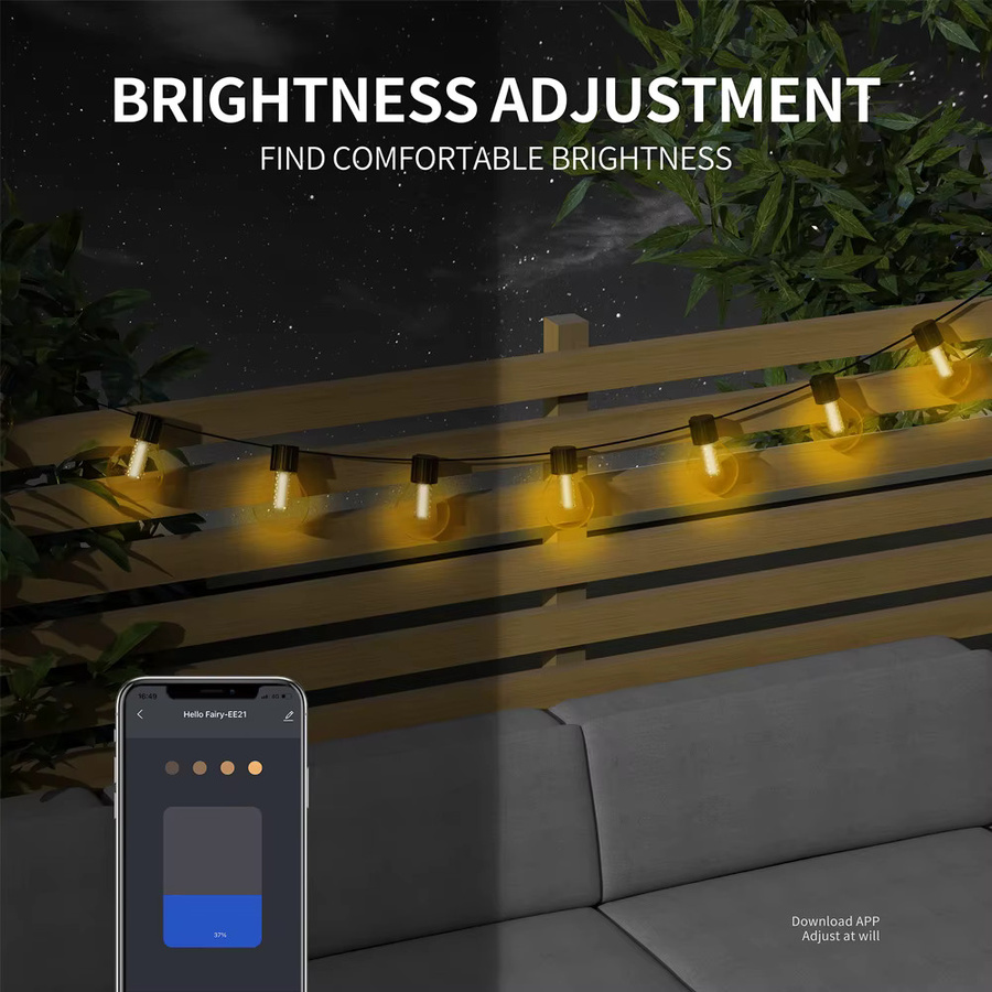 DACHAN G40 DIY-Lichterkette für Außen mit Fernbedienung, Warmweiß, Transparent - Bild 2