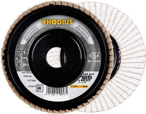 Rhodius LGA ALU PACK Fächerschleifscheibe Durchmesser: 125 mm, Bohrungs-Ø: 22,23 mm, Körnung: 40, 5 Stück, Mehrfarbig - Bild 1