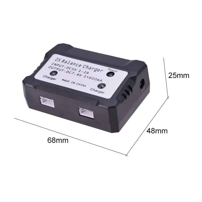 2in1 Li-Ion Akku und Balance Ladegerät für Syma X8C MJX X600 X101 RC Spielzeuge, 7,4 V 2S, 600 mA, Schwarz - Bild 3