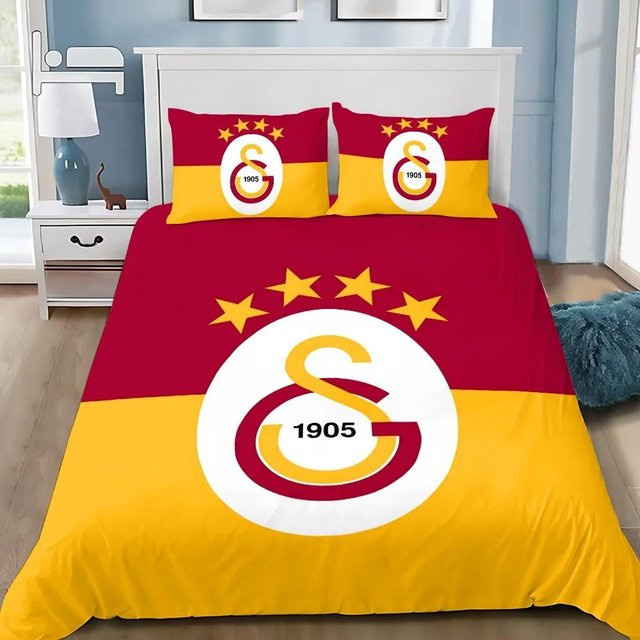 Bettwäsche-Set Galatasaray mit Logo von Binchi Fitness, rot, B/H: 180 x 210 cm - Bild 1