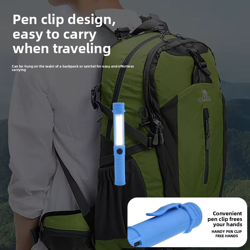 QHSPE Wiederaufladbare LED-Arbeitsleuchte mit Magnet und COB-Licht in Blau - Bild 3