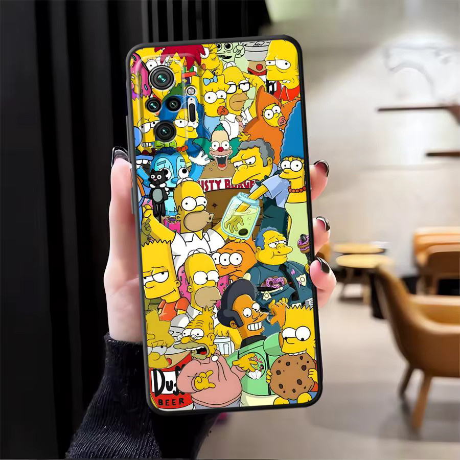 Handyhülle mit Simpsons Cartoon Design für Xiaomi Redmi Note 9 10 11 12 13 14 Pro Plus Serie in Schwarz - Bild 3