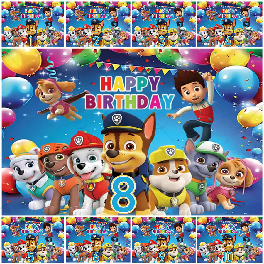 Paw Patrol Party Dekoration Hintergrund Banner für Kindergeburtstage, Mehrfarbig, Breite: 90 cm, Höhe: 90 cm - Bild 3
