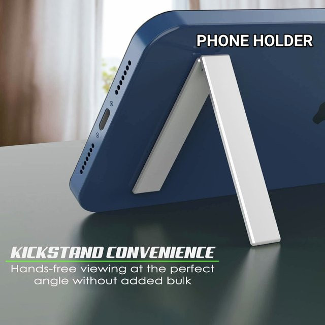 2 Stück ultradünne Handy-Griffhalter aus Legierung in Silber, universeller verstellbarer Smartphone-Ständer mit Klebesticker - Bild 1