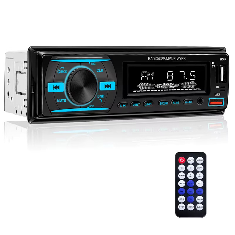 Hippcron 1 DIN Autoradio mit Bluetooth, FM, TF, AUX und Freisprecheinrichtung in Schwarz - Bild 6
