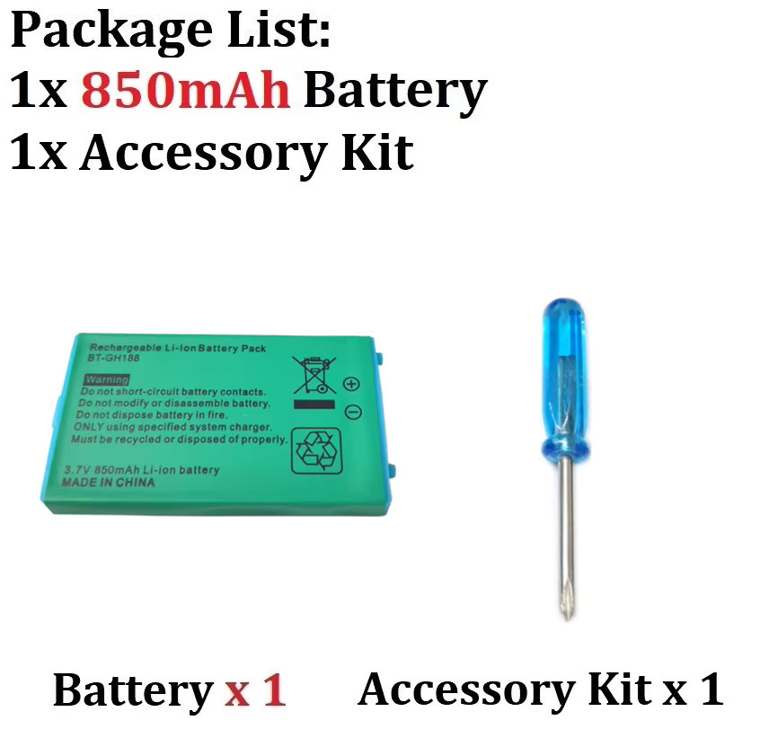 NDNNAS Lithium-Ionen-Ersatzakku 850mAh für Game Boy Advance GBA SP in Grün - Bild 2