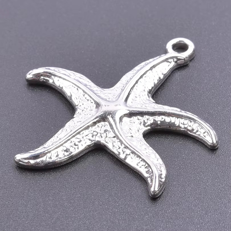 GLOWCAT Charms, Edelstahl, Silber, Meerestiere, Unisex - Bild 2