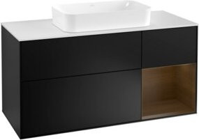 V&B Waschtischunterschrank Finion in Blau Lackiert mit Regalfach Rechts, Breite: 120 cm, Tiefe: 50,1 cm, Höhe: 50,1 cm - Bild 1