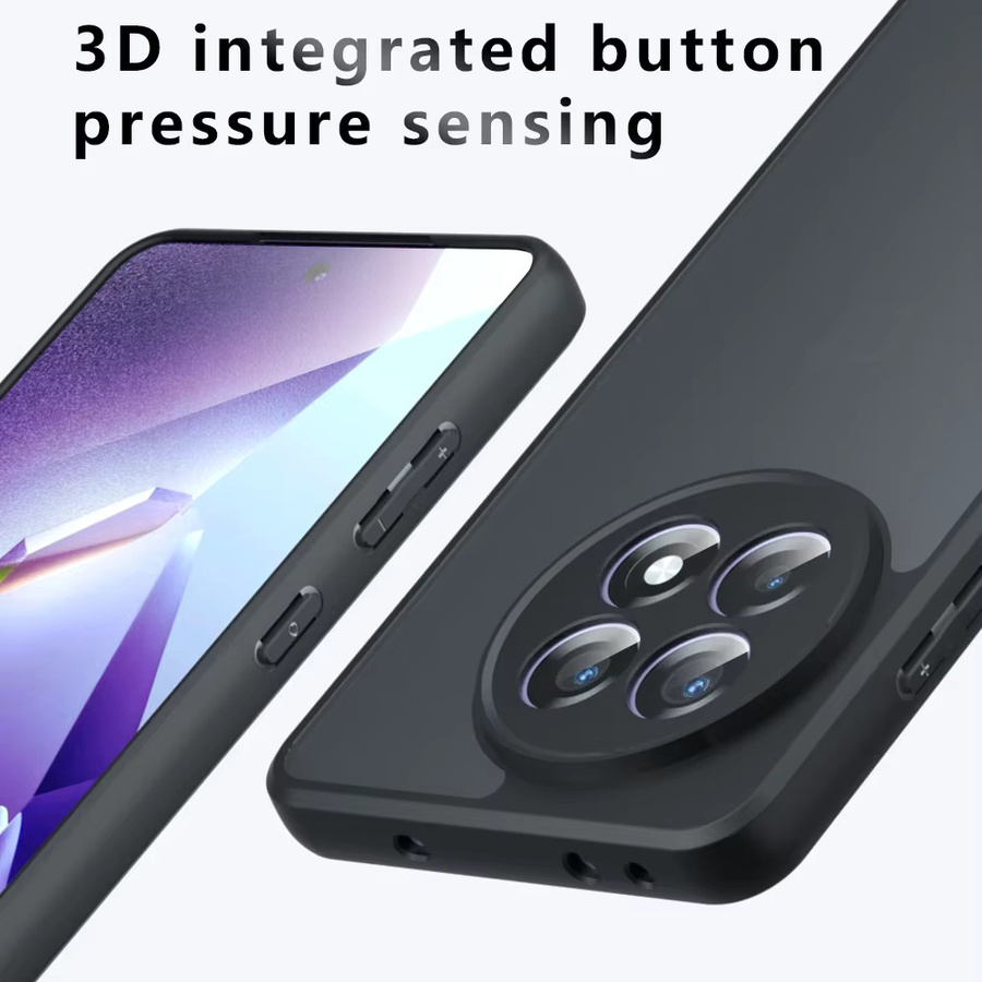 Stoßfeste Handyhülle für OnePlus Ace 5 Pro, 13R, 12R und Nord 4, matte Hartschale mit transparenter Rückseite, Schwarz oder Transparent - Bild 5