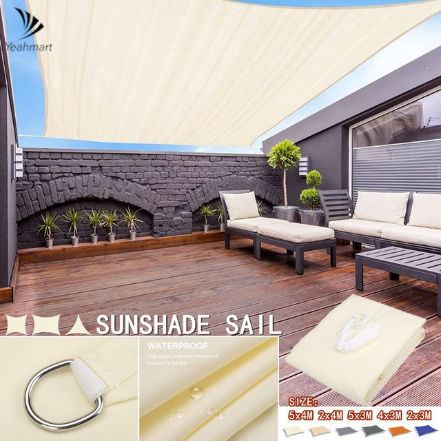 Wasserdichtes Sonnensegel aus Polyester in Deep Grey für Garten, Terrasse und Camping - Bild 1