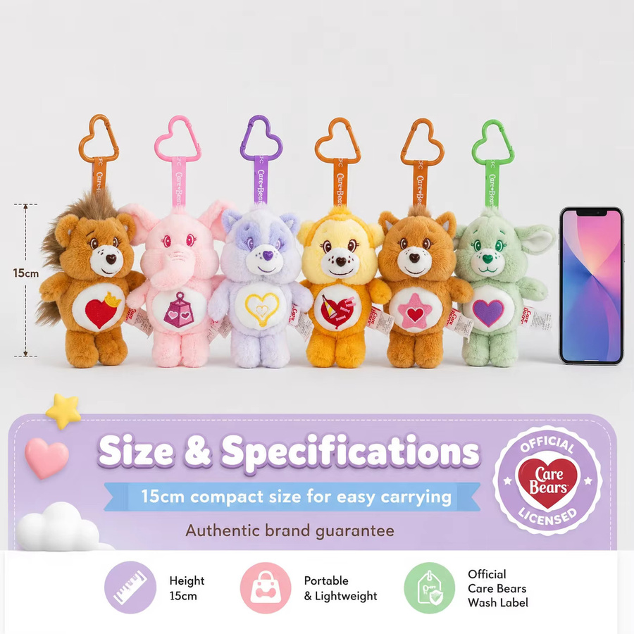 Care Bears Cousins Mini Plüsch-Schlüsselanhänger, Bärenfigur, 15cm - Bild 2