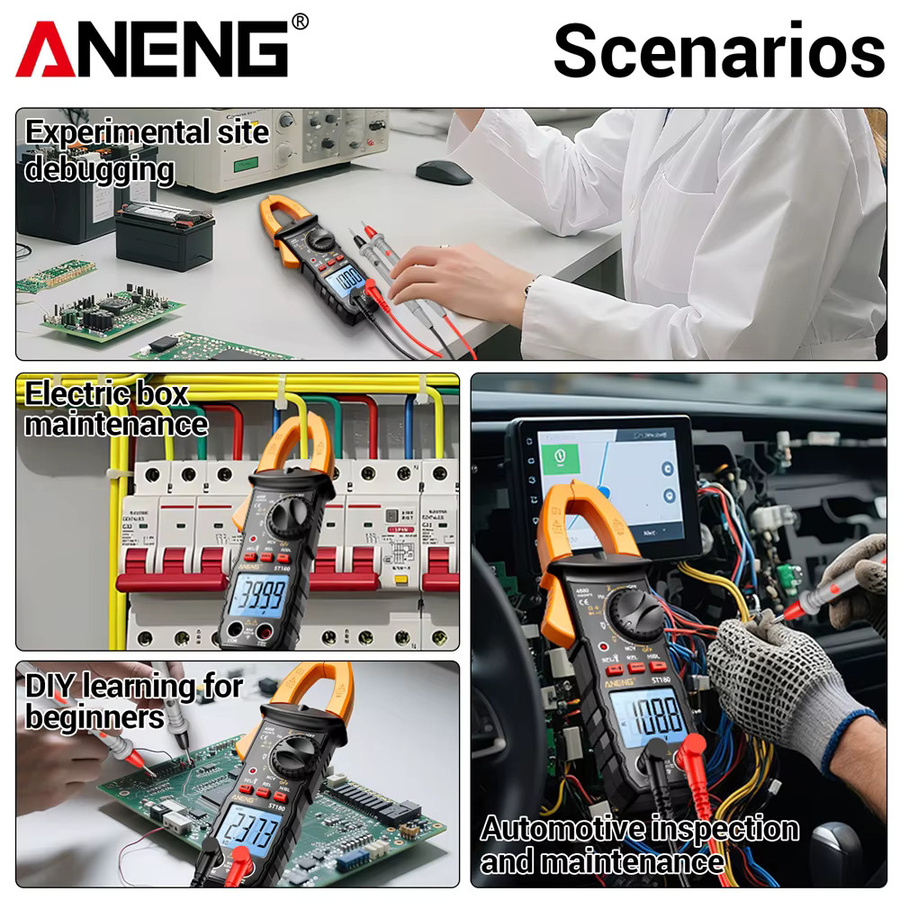 ANENG ST180 Hochpräzises Zangenmessgerät mit Ein/Aus-Summer und Diodentest für die Elektriker-Wartung - Bild 3