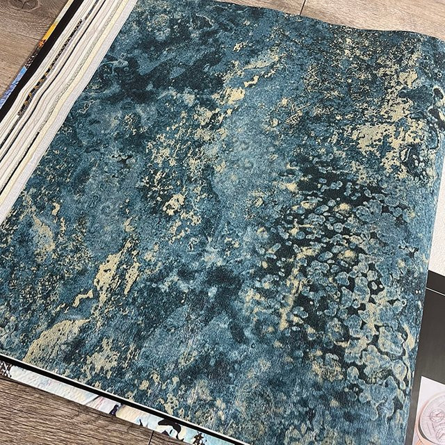 WMYDYG Tapetenrolle Blau mit abstrakter Struktur im Antik- und Industrial-Look für dein Zuhause oder Hotel - Bild 1