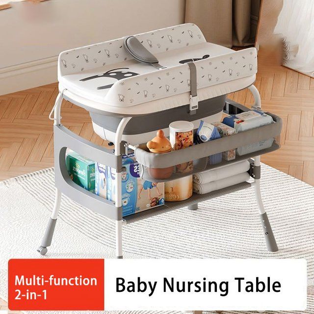 Pakey 2-in-1 Baby-Pflegetisch und Windel-Pflegestation, faltbarer multifunktionaler Badetisch für Neugeborene - Bild 1