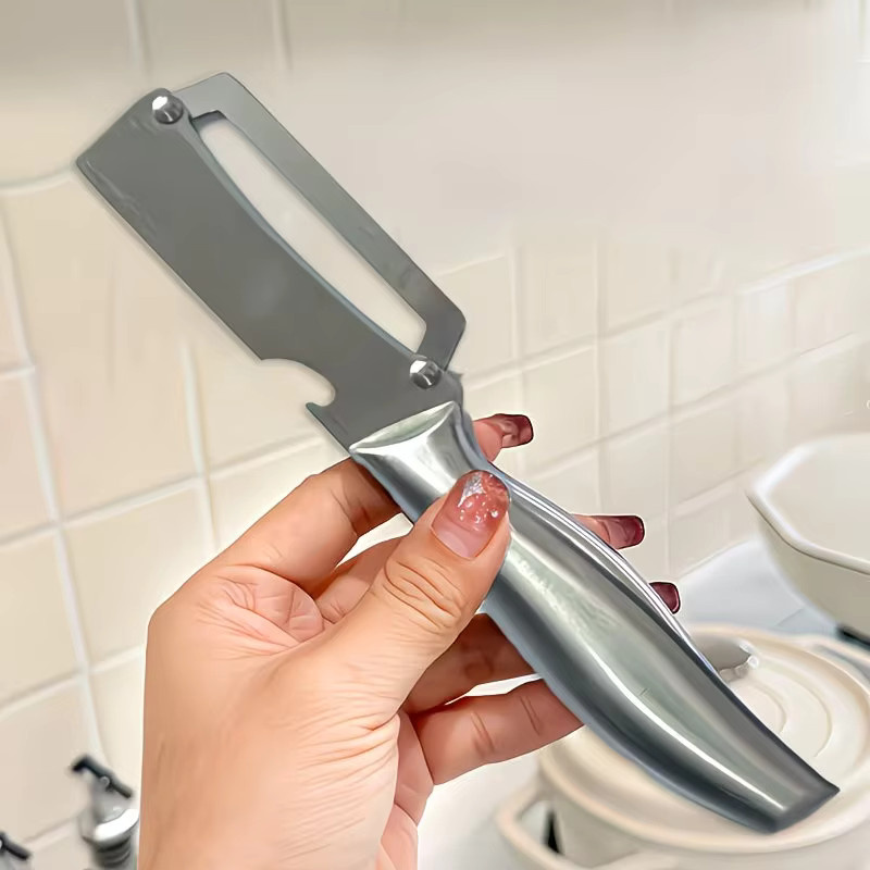 SHIBO Multifunktionaler Gemüseschäler und Kartoffelschäler aus Edelstahl in Silber - Bild 3