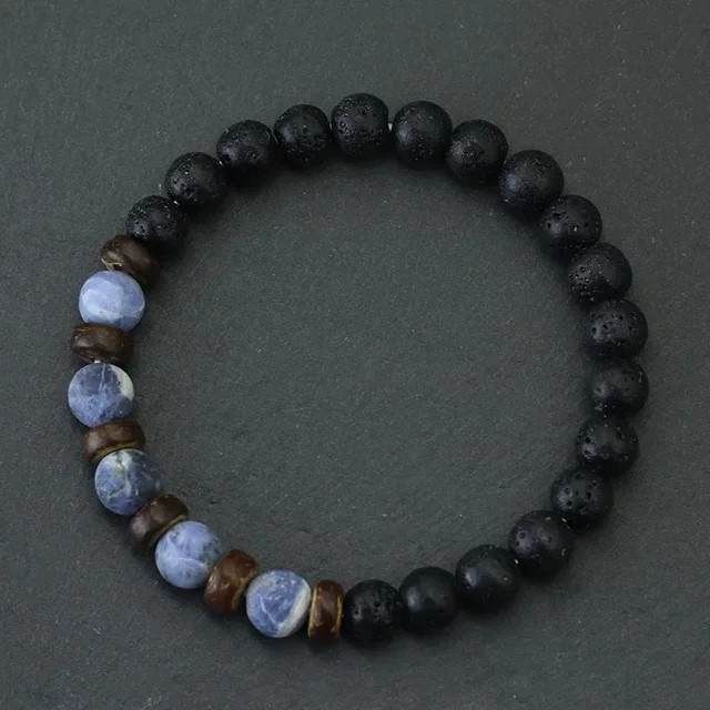 Armband Noter, Holz, Perlen, Herren - Bild 1