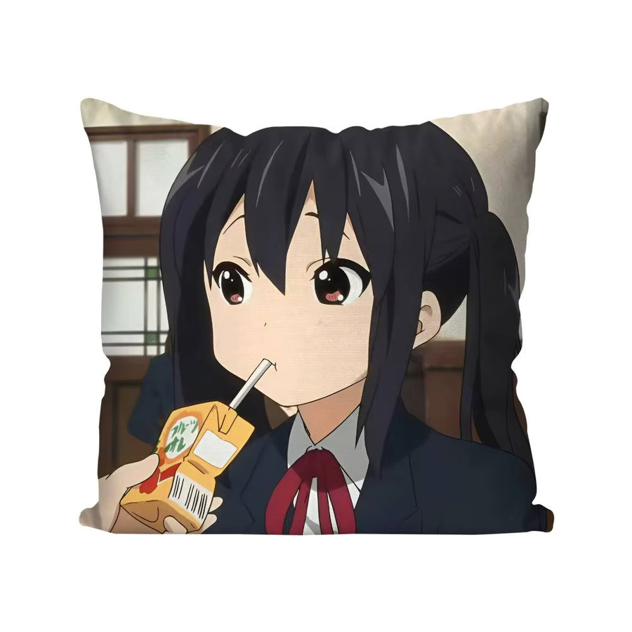 Kawaii Cartoon Kissenbezug mit Yui Mio Azusa Tsumugi Motiv, quadratisch, mehrfarbig, B/B/B: 40 x 40 x 40 cm - Bild 6
