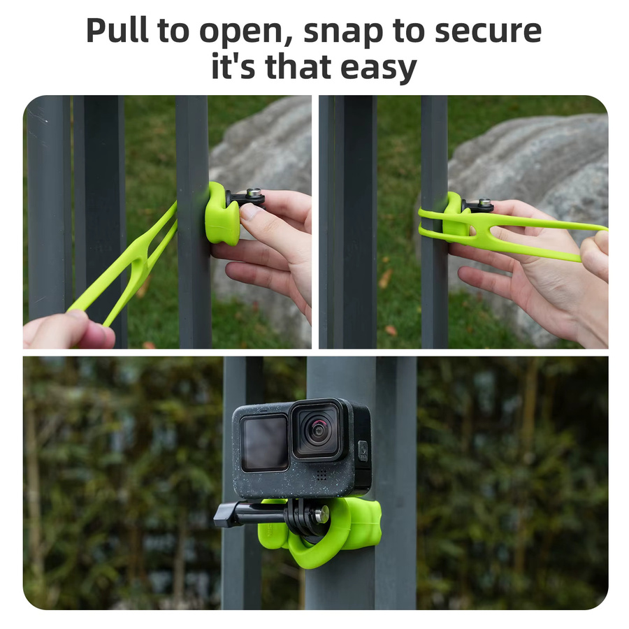 TELESIN Flexible Silikon Halterung für GoPro, Insta360 und DJI Action Kameras - Bild 3