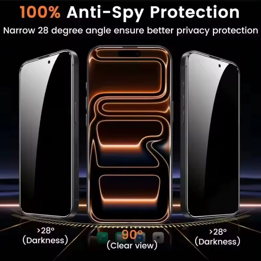 4er-Set Amour Brave Anti-Spionage Hydrogel-Schutzfolien für iPhone 17 16 15 14 13 12 Pro Max Plus 16e 17e Air Blickschutz Vollbildschirm-Schutzfolie transparent - Bild 2