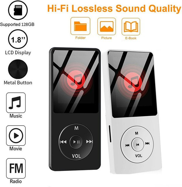 AideeMaster MP3-Player in Schwarz mit 32 GB Speicherkarte, Bluetooth 4.0, USB-C Schnellladeanschluss, FM-Radio und E-Book-Funktion - Bild 1