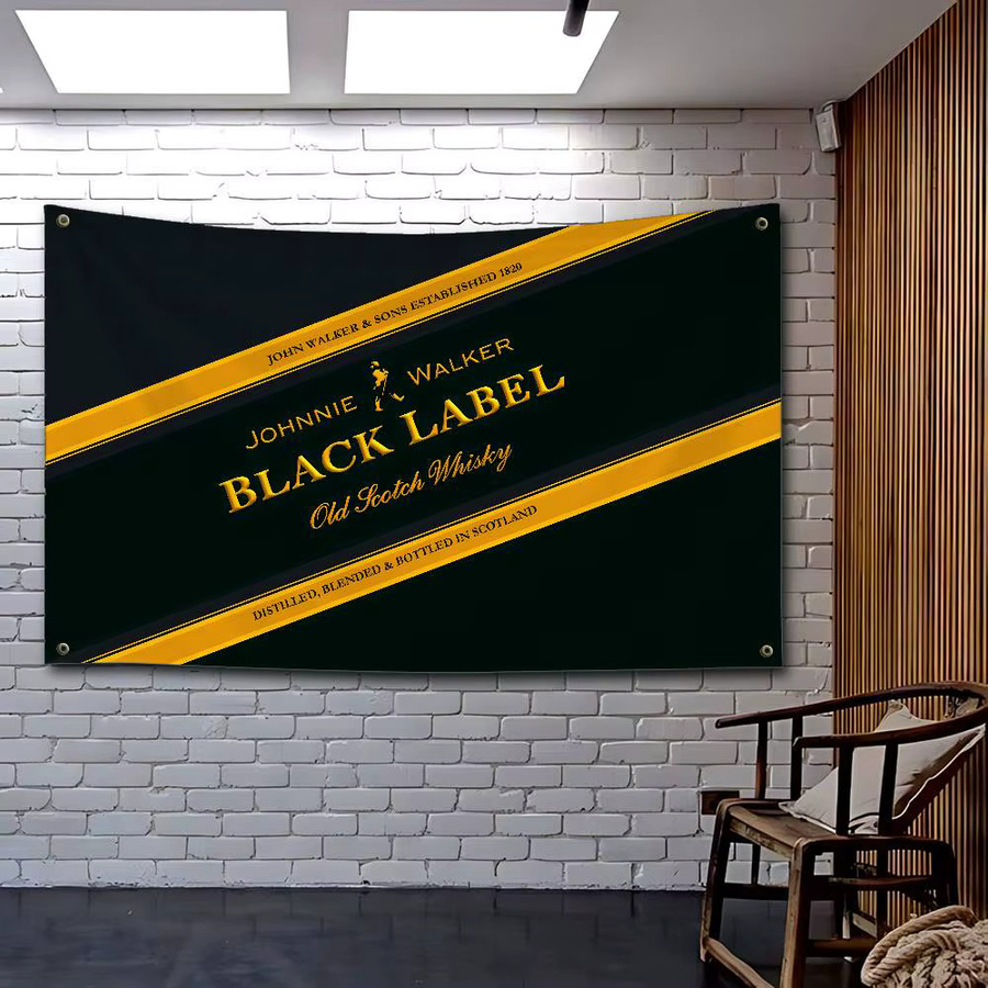 J-Johnnie Walker Wandbanner aus Polyester in Schwarz, rechteckiger Wandteppich zur Dekoration - Bild 6