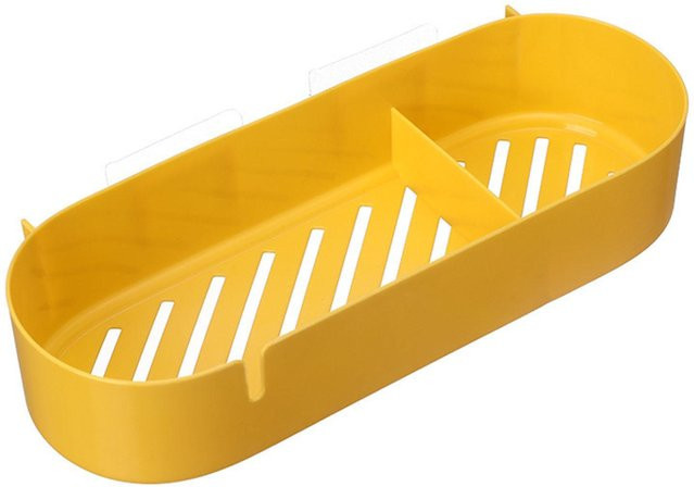 OutsideWorld Abflussregal für das Badezimmer gelb, platzsparender Organizer aus Kunststoff zur Wandmontage ohne Bohren - Bild 1
